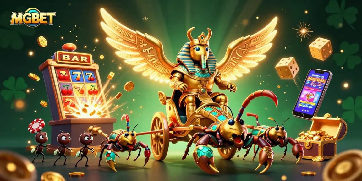 MGBET players engaging with thrilling slots and jackpot excitement in a vibrant casino scene.
