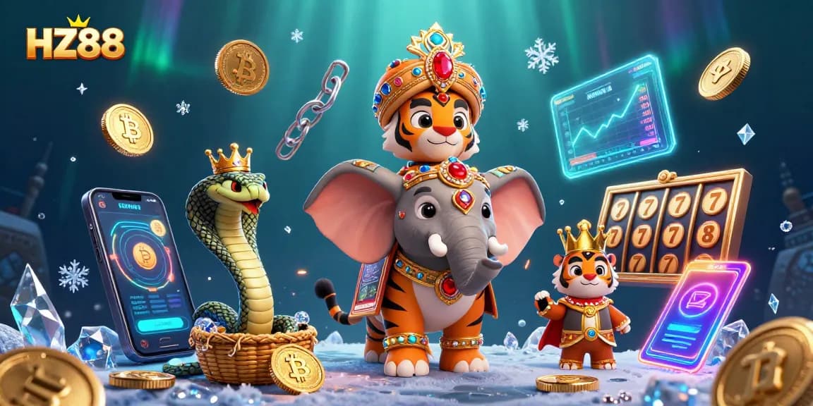 Experience the vibrant gaming world of HZ88 with captivating characters and dynamic casino elements.