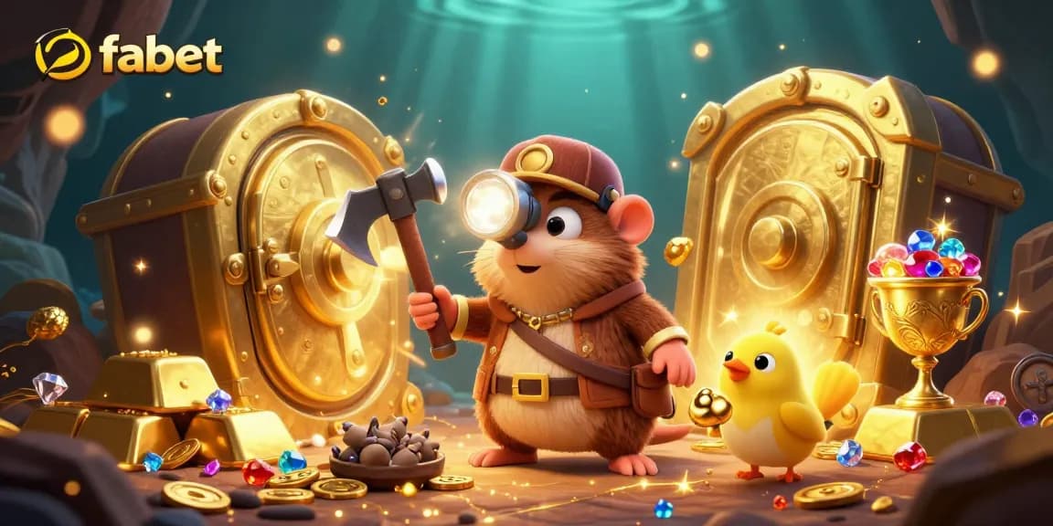 Join the fun with fabet as a treasure hunter mole discovers gold in a vibrant casino world.
