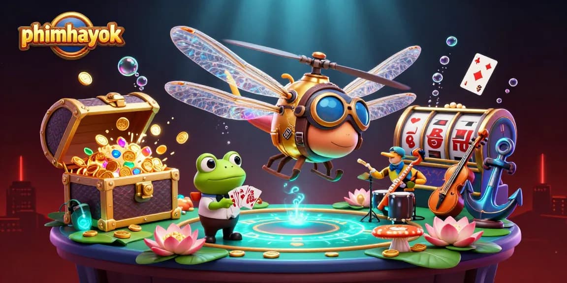 Experience the thrill of gambling with phimhayok's vibrant dragonfly casino scene featuring dynamic card dealing.