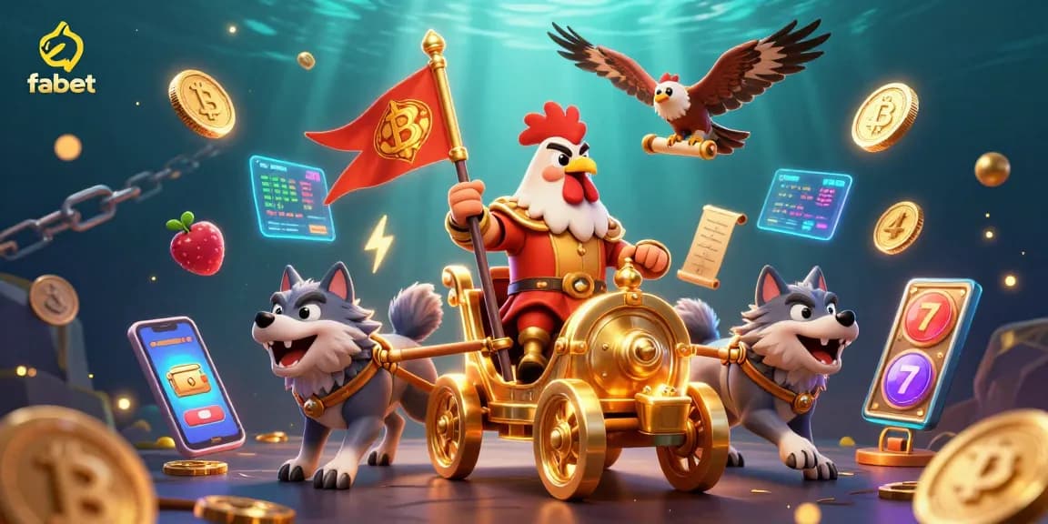 Experience the thrill of fabet with lively characters and vibrant casino elements in an exciting scene.