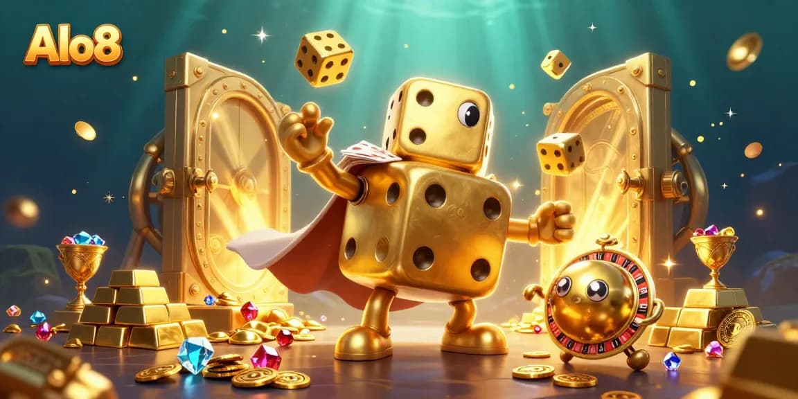 Engage with Alo8’s thrilling gaming atmosphere through this vibrant 3D casino illustration.