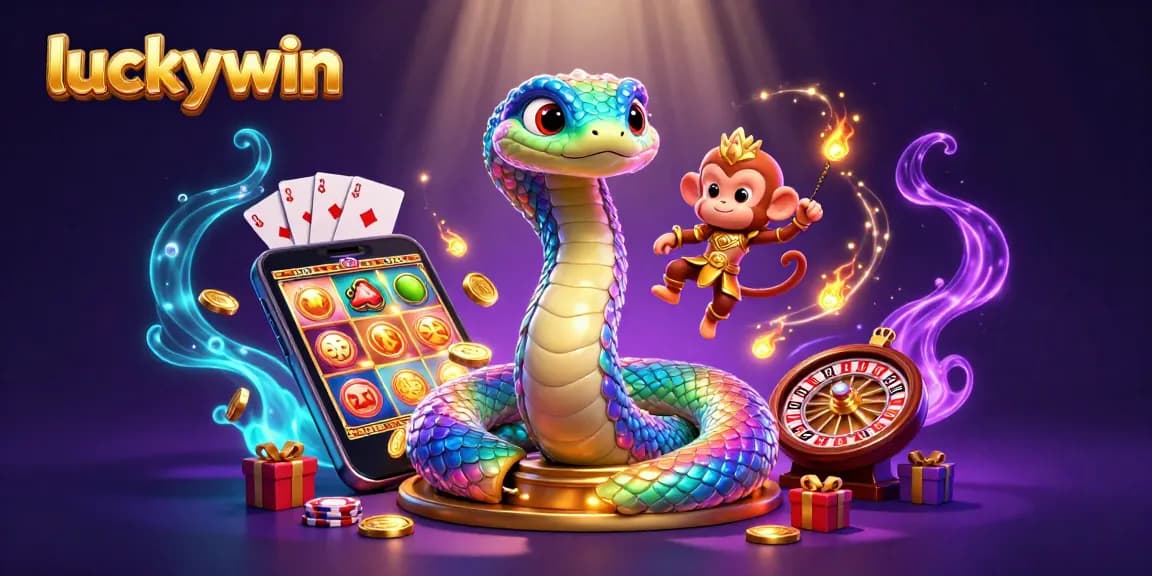 Experience the thrill of luckywin with a dynamic casino scene featuring colorful games and vibrant characters.