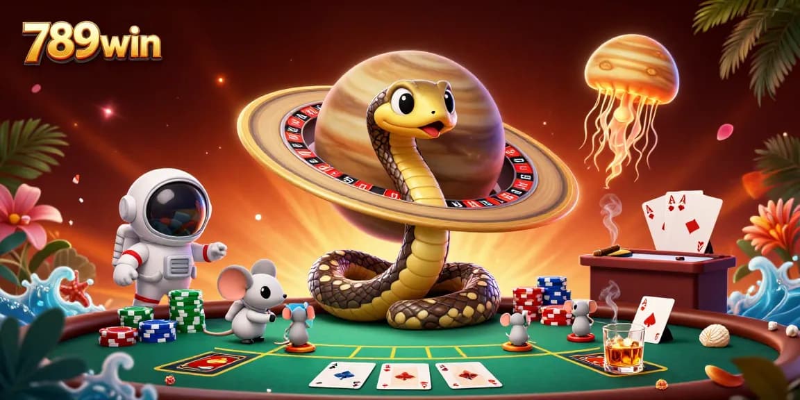 Engage in wins at 789win with lively characters and vibrant casino elements in a dynamic 3D scene.