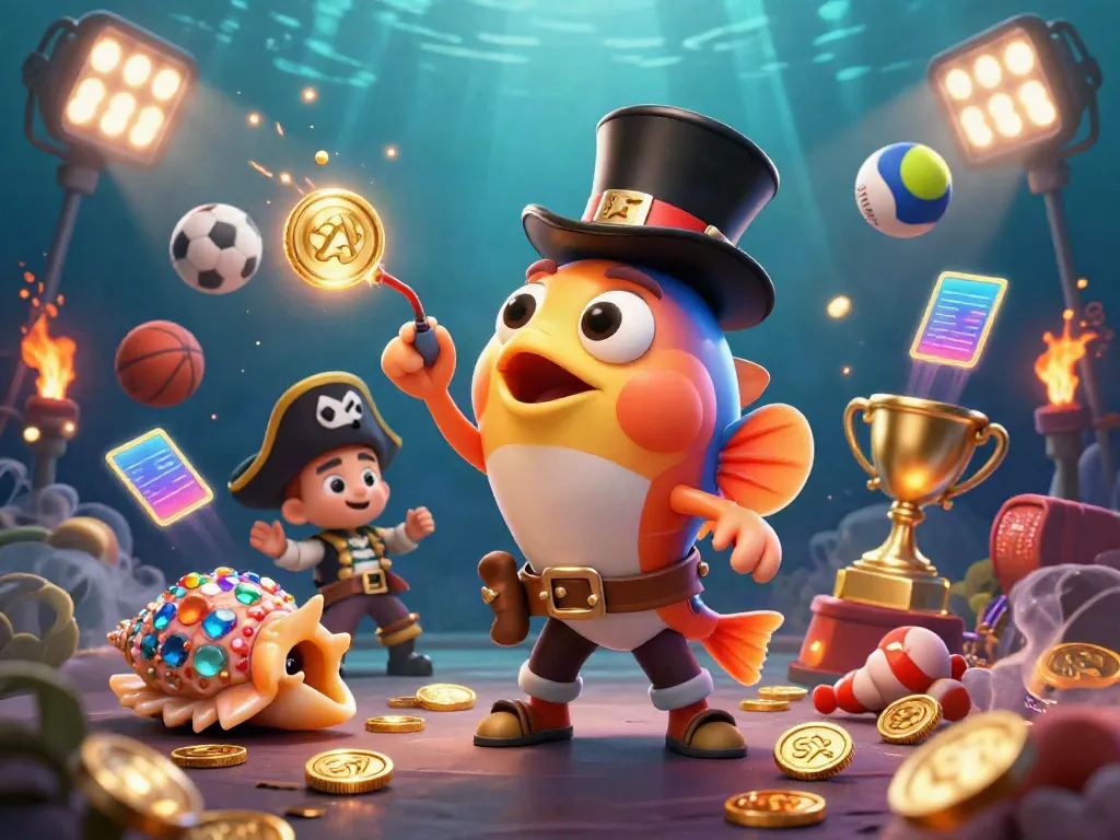 Engaging scene of 11win featuring a fantastical anglerfish attracting coins in an underwater casino setting.