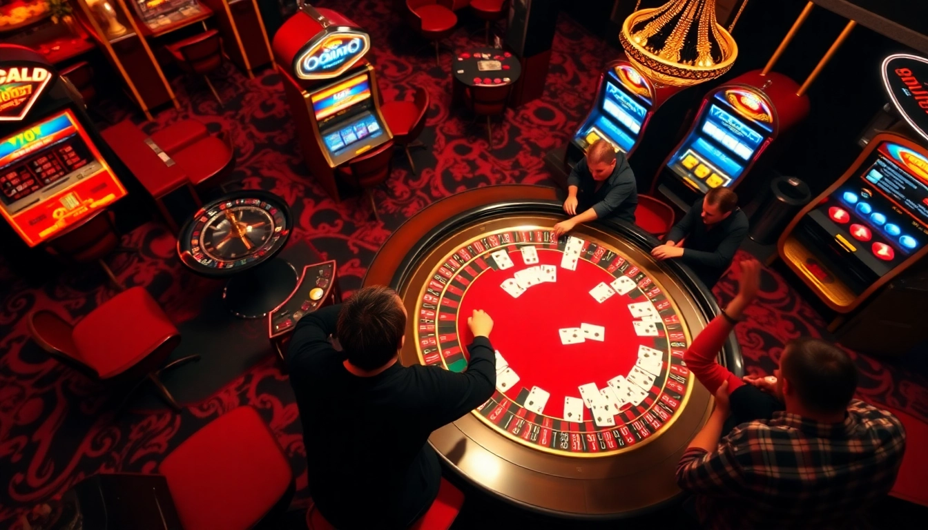Experience the excitement at i9bet com with players engaging at a glamorous casino table.