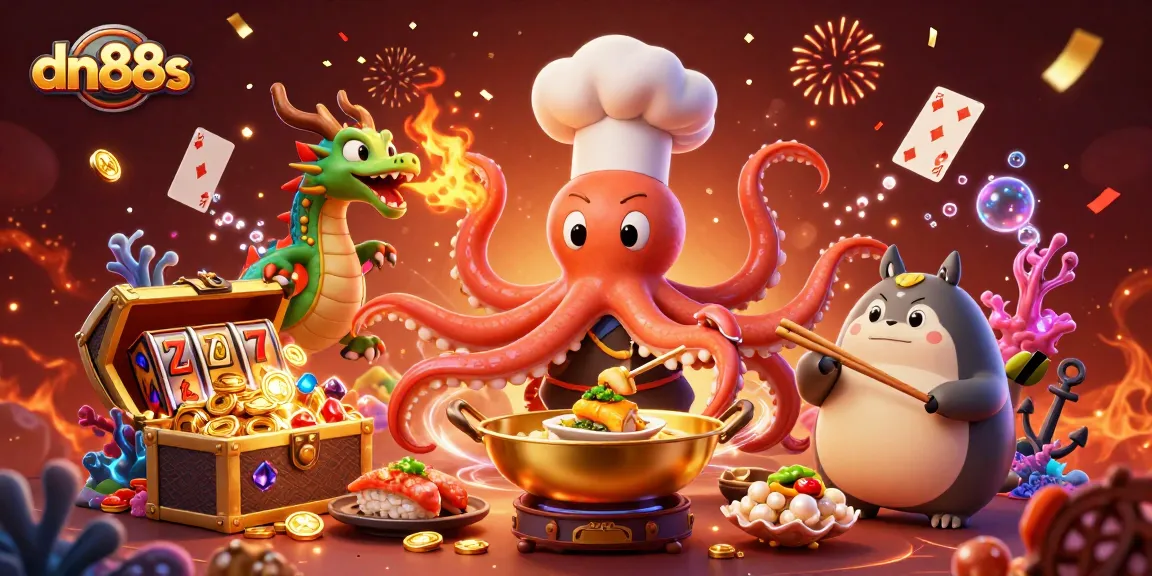 Win big at dn88s with 3D sushi chef octopus, a dragon, and dynamic gaming elements!