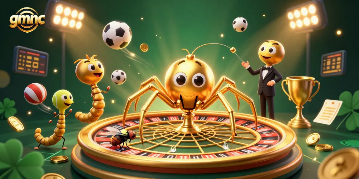 Place bets confidently with gmnc at a roulette wheel spun by a golden spider and centipede croupier.