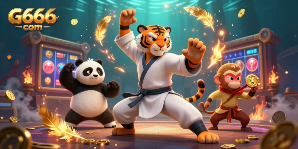 Experience the thrill at G666 com with a 3D animated scene of casino excitement, featuring dynamic characters and rich details.