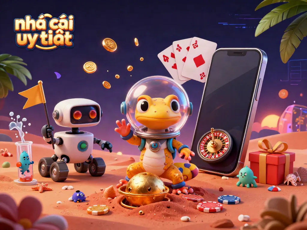 Experience the thrill of nhà cái uy tín with a vibrant Martian casino discovery scene, featuring unique characters and exciting gaming elements.