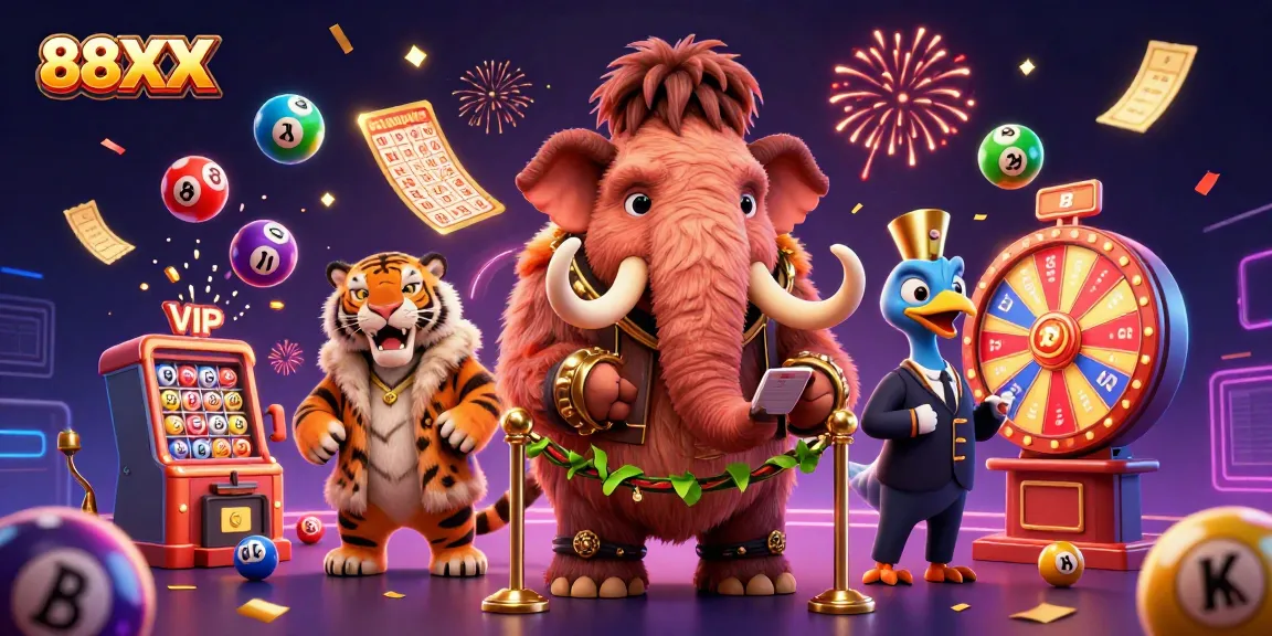 88XX vibrant casino scene featuring unique characters and dynamic gaming elements.