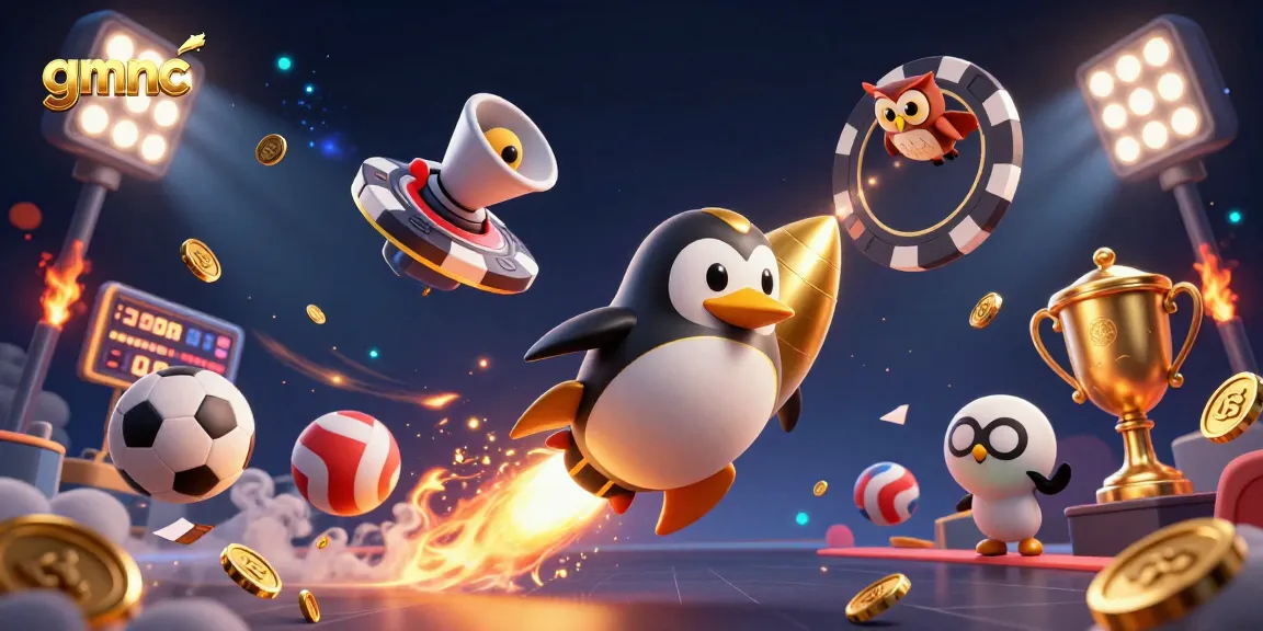 Experience winning with gmnc as a golden penguin navigates a dynamic casino cosmos.