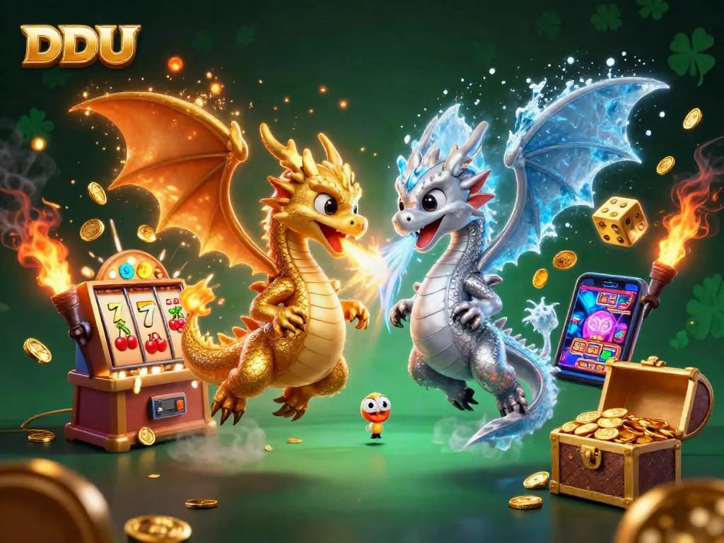 Engage with DDUU's thrilling gambling atmosphere featuring dynamic dragons and slots.