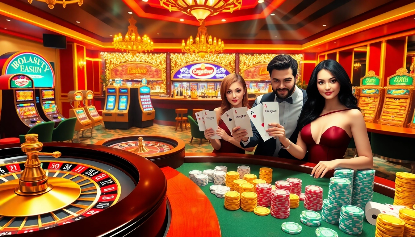 Bongdanet enhances your gambling experience with thrilling casino visuals featuring roulette, poker, and casino chips.