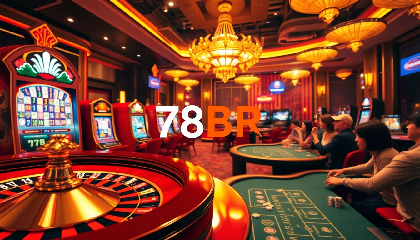 Experimente a emoção do jogo online com o cassino luxuoso da 78BR, com máquinas caça-níqueis vibrantes e roleta.