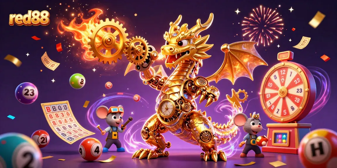Engage with red88 and experience vibrant lottery excitement in a dynamic 3D casino scene.