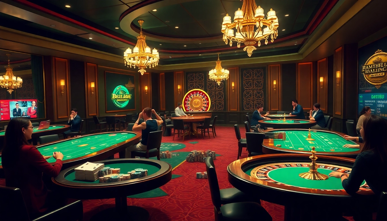 Experience seamless Bet88 đăng nhập with vibrant casino tables and excited players.