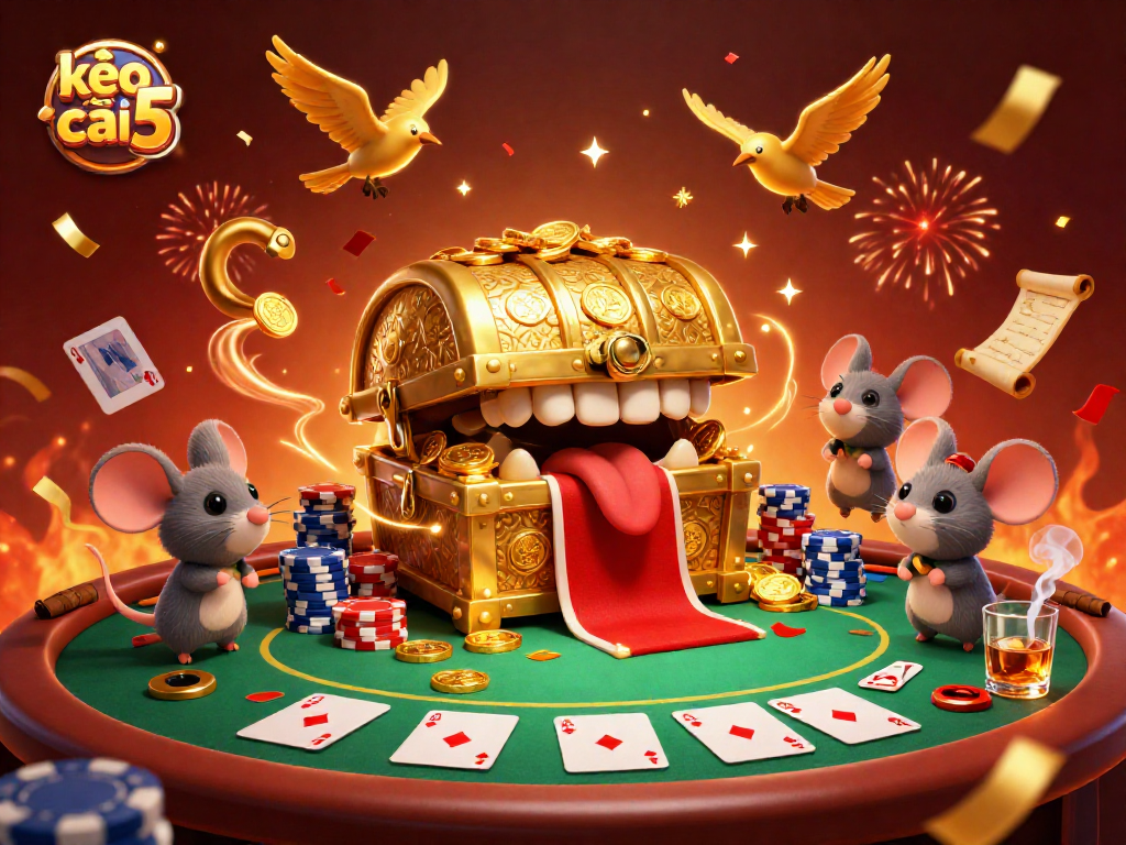 Engage with kèo nhà cái 5 as adventurer mice discover hidden poker treasures in a vibrant casino.