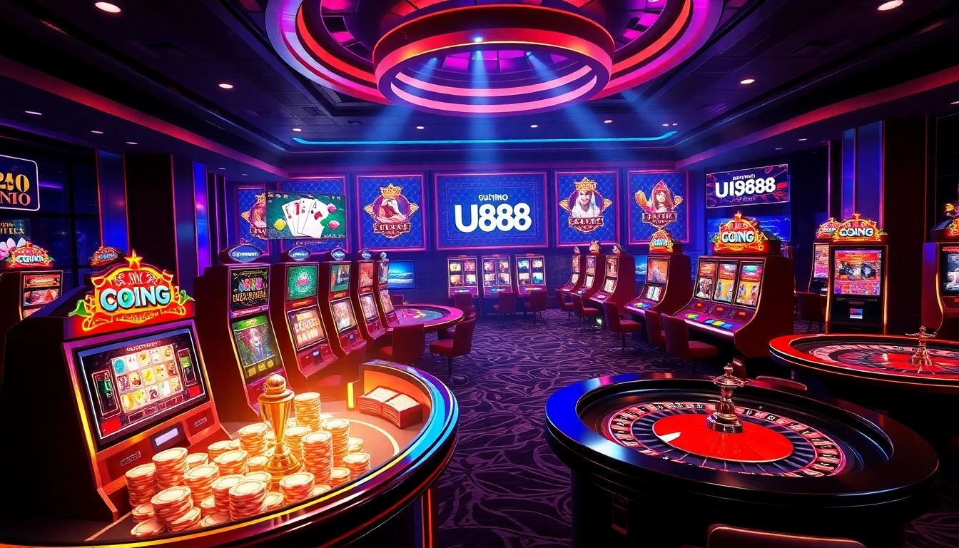 Experience the excitement of UU88 with engaging online slot machines and vibrant casino visuals.