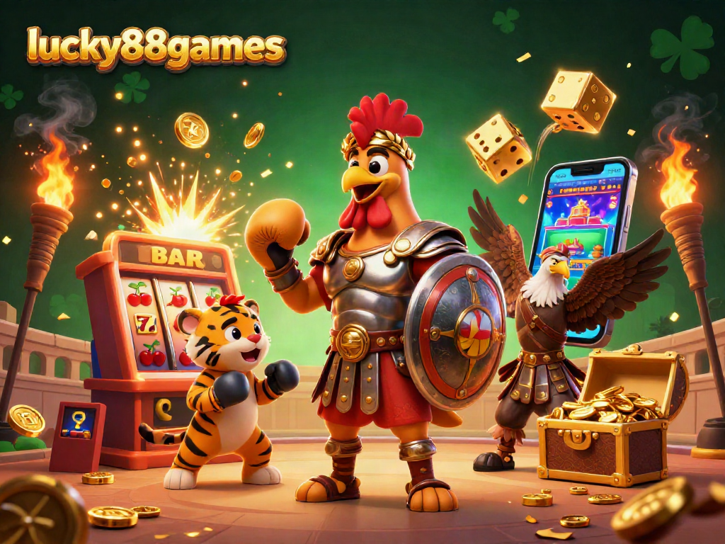 Join exciting gameplay at lucky88games with captivating slot machines and vibrant gold coins.