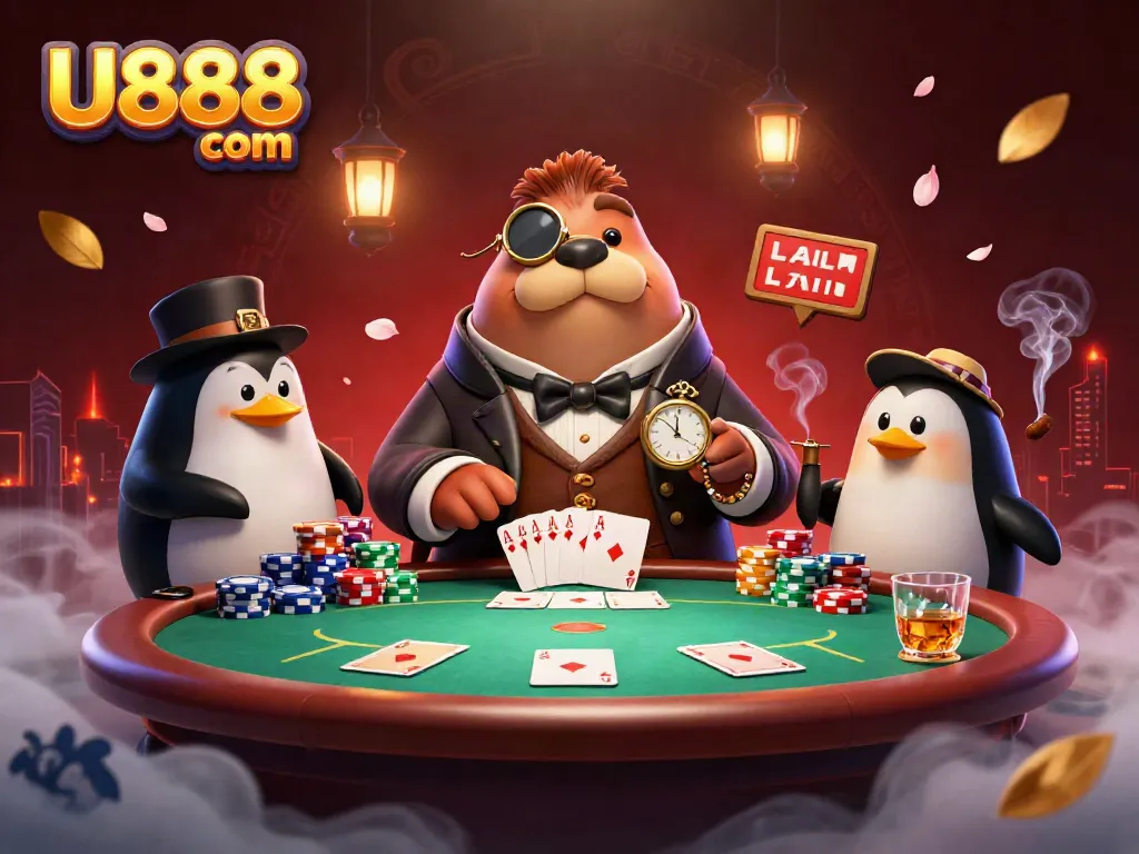 Experience U888 com excitement at an underwater poker table with unique characters and vibrant details.