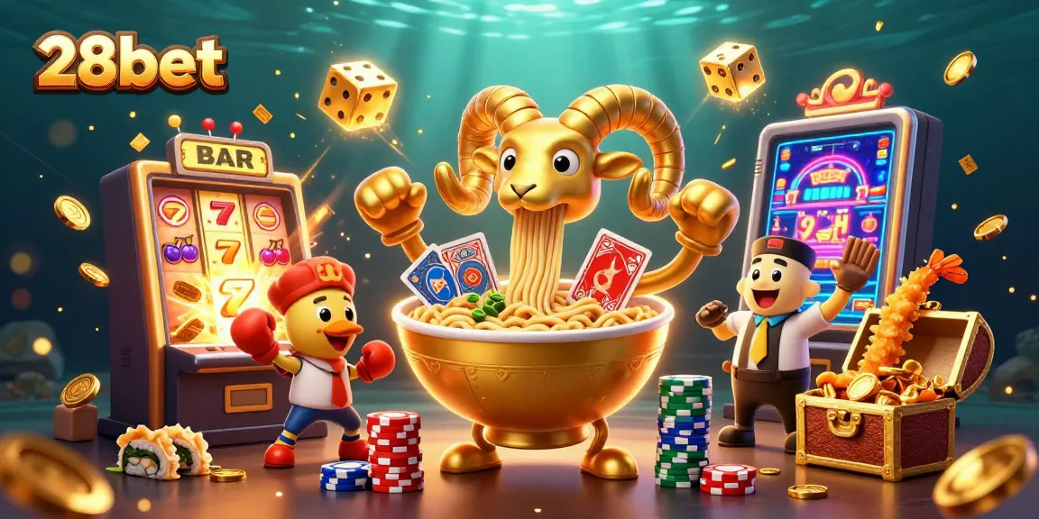Join the excitement at 28bet with vibrant casino-themed characters and dynamic game elements!