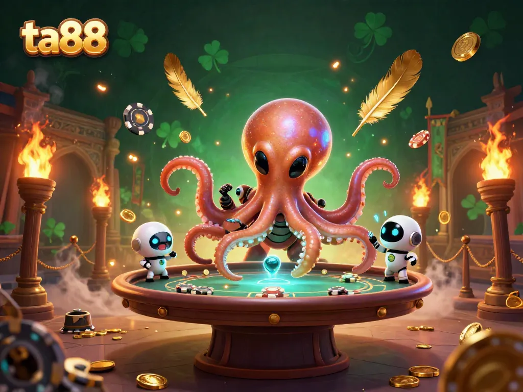 Get ready to win at ta88 with an alien octopus deal at a holographic poker table!