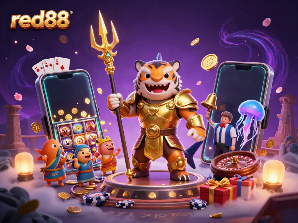 Experience thrilling gameplay at red88 with an intense underwater casino battle scene.