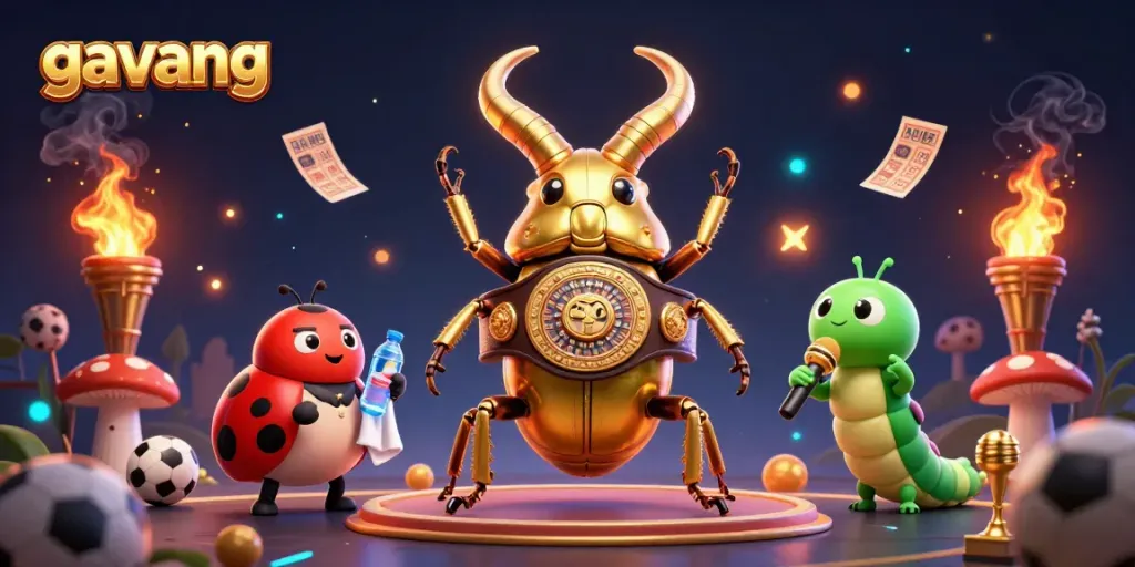 Experience the thrilling action of sports betting with Gavang's vibrant 3D illustration.
