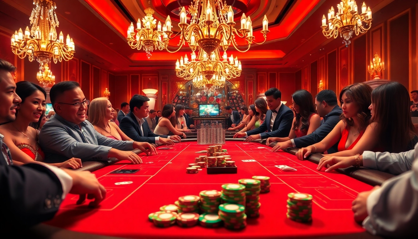 Jouer au casino usdt avec un croupier, des jetons brillants et une ambiance festive.