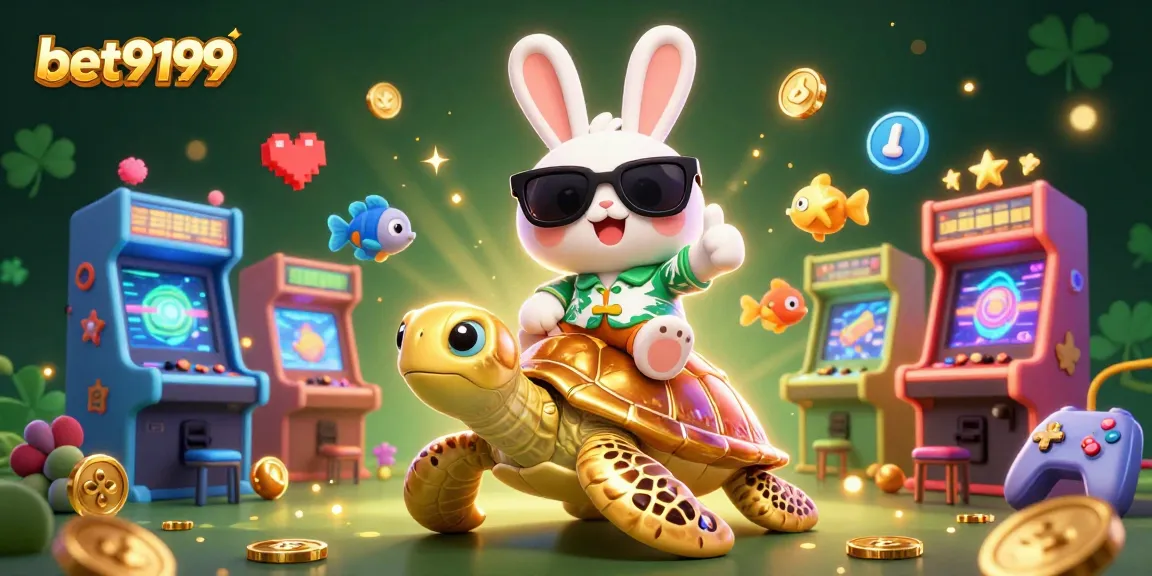 Experience the thrill at bet9199 with vibrant gaming action and lucky symbols throughout the scene.