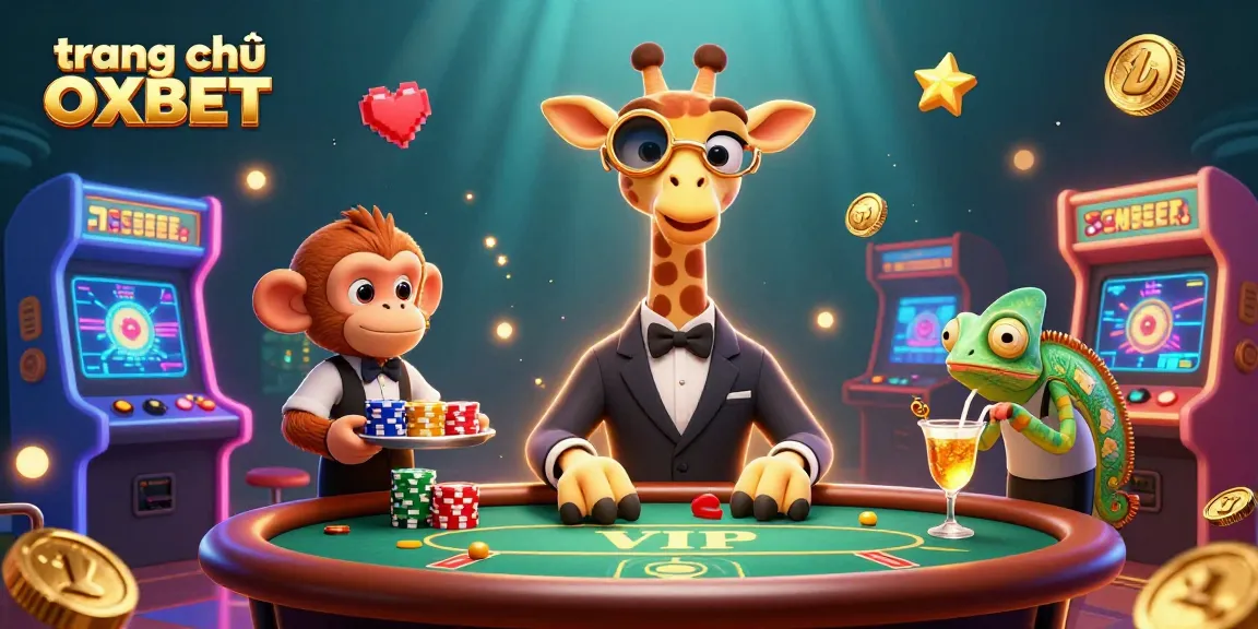 Experience exciting gameplay at trang chủ OXBET with 3D characters amid vibrant casino elements.