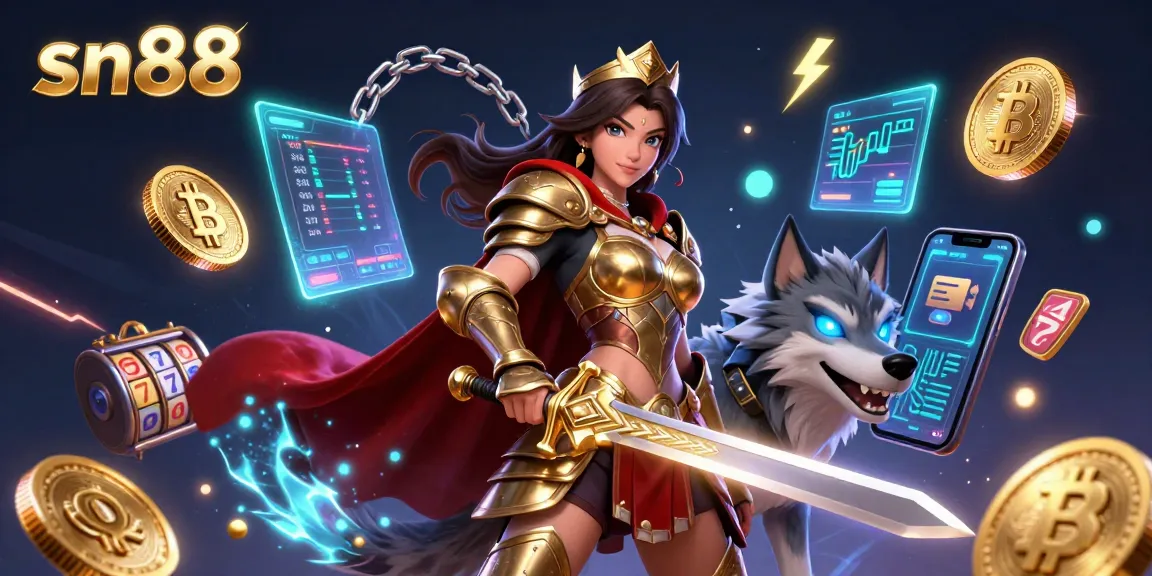 Engage with thrilling slots and crypto themes at sn88 casino featuring a queen and wolf.
