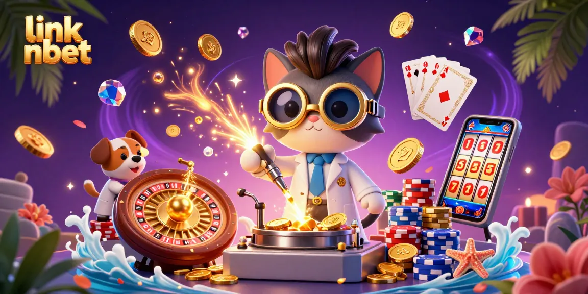 Engage with link nbet as dynamic gold coins cascade from a mad scientist cat's machine.
