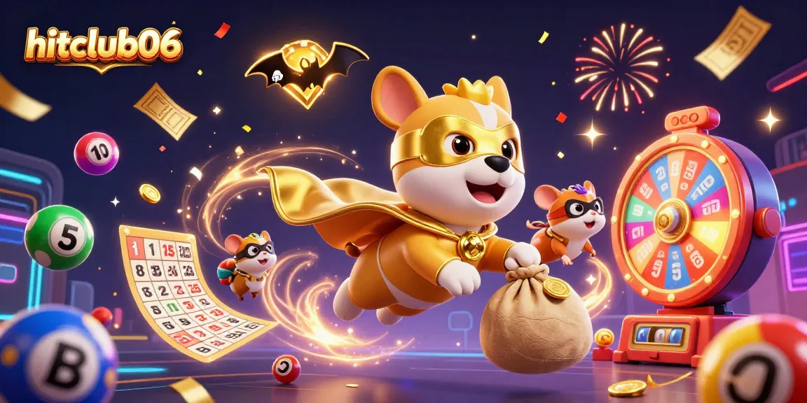 Experience thrilling gambling at hitclub06 with our vibrant 3D cartoon illustration showcasing excitement and winnings.