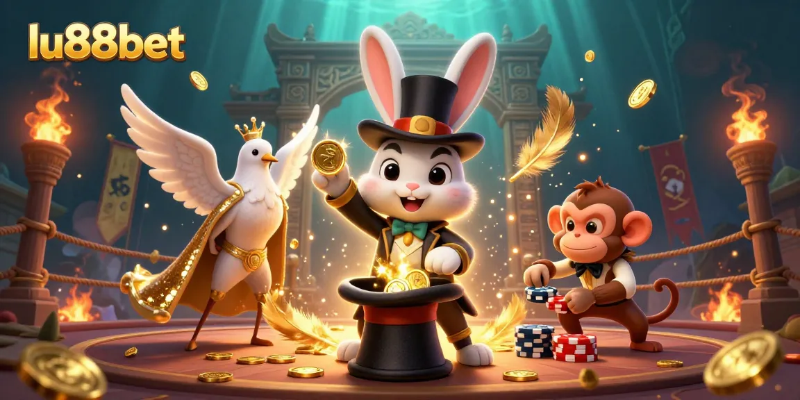 Experience the thrilling excitement of lu88bet with a vibrant casino illustration featuring magical characters and dynamic gaming elements.