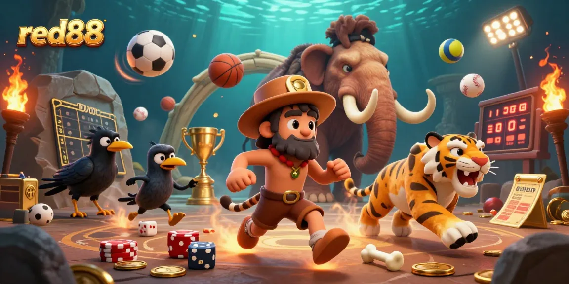 Experience thrilling action at red88 with a caveman and sabertooth tiger duo at their prehistoric casino.