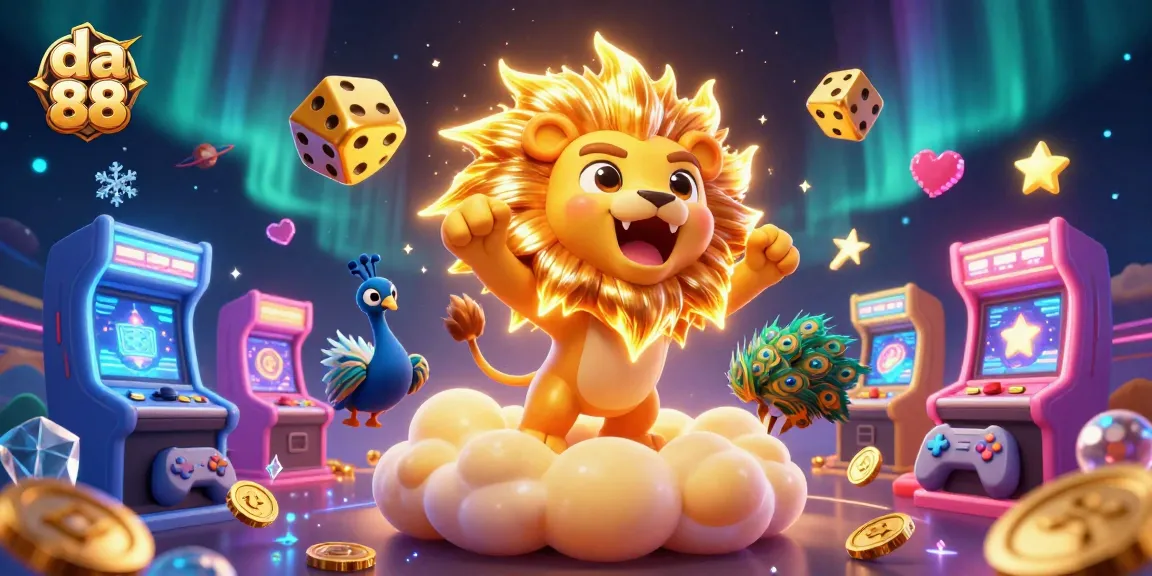 Roll the dice in the exciting da 88 casino adventure with vibrant 3D characters and game elements.