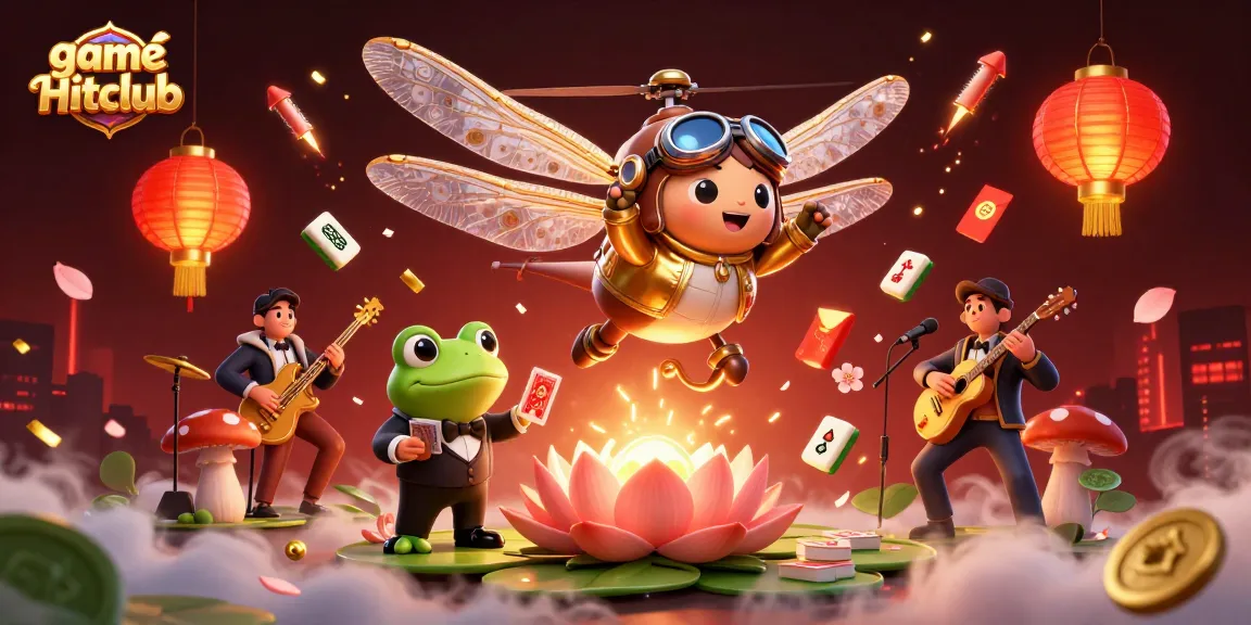 Experience exciting gameplay with game Hitclub in this vibrant 3D casino illustration.