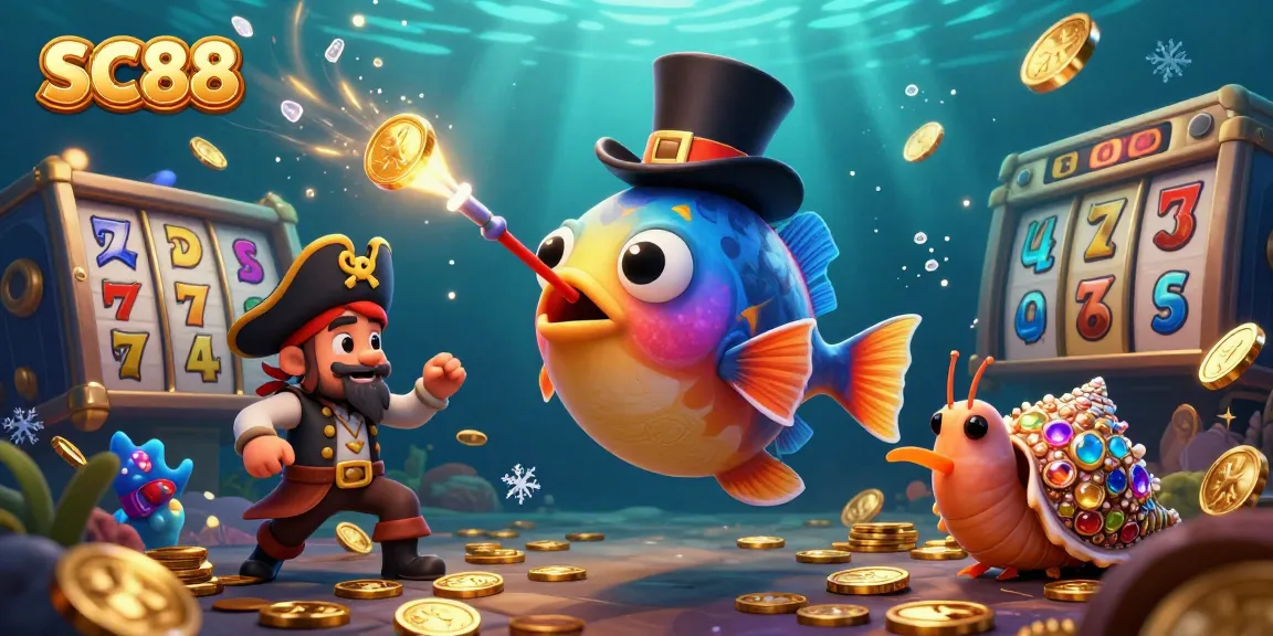 Join SC88 for an exciting casino adventure with glowing anglerfish and treasure-filled sea creatures.