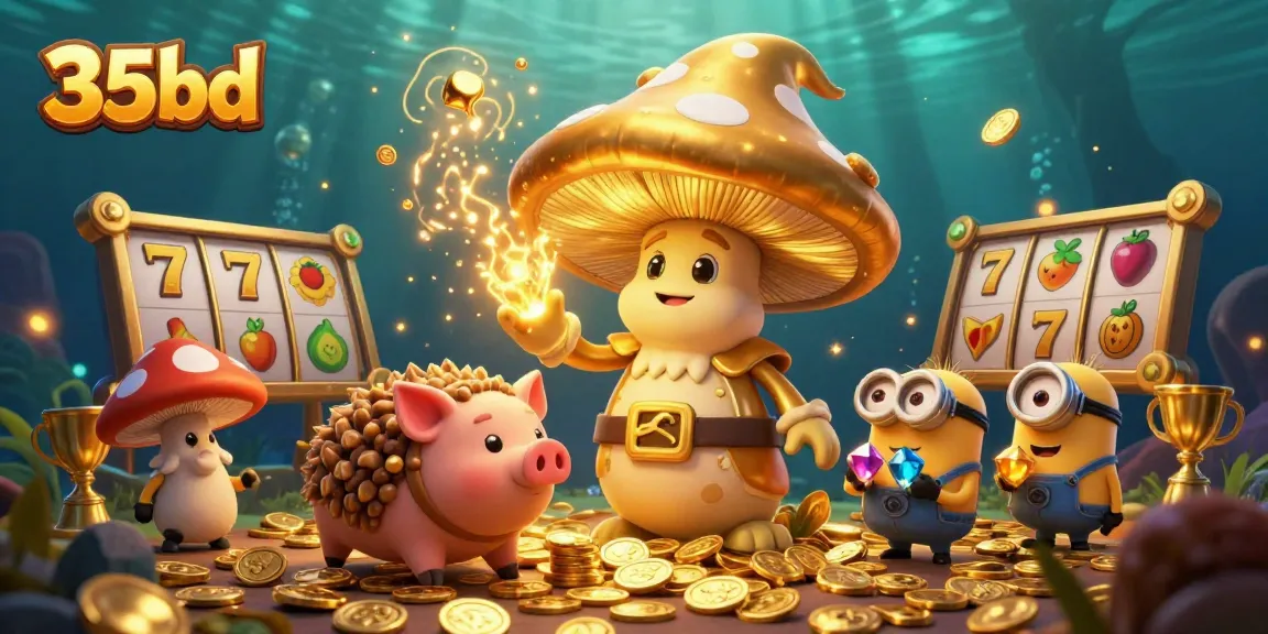 35bd enhances winning with golden magic in a vibrant 3D casino scene.