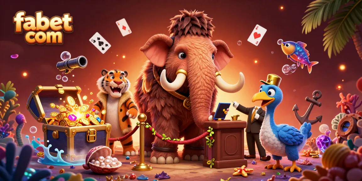 Experience exciting gambling fun with fabet com at this vibrant 3D casino illustration featuring characters and elements.