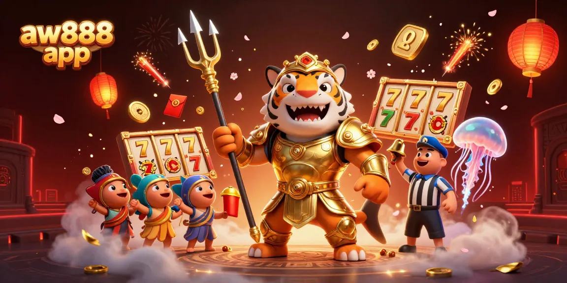 Engage with the aw888 app for thrilling slot action in this vibrant underwater casino scene.