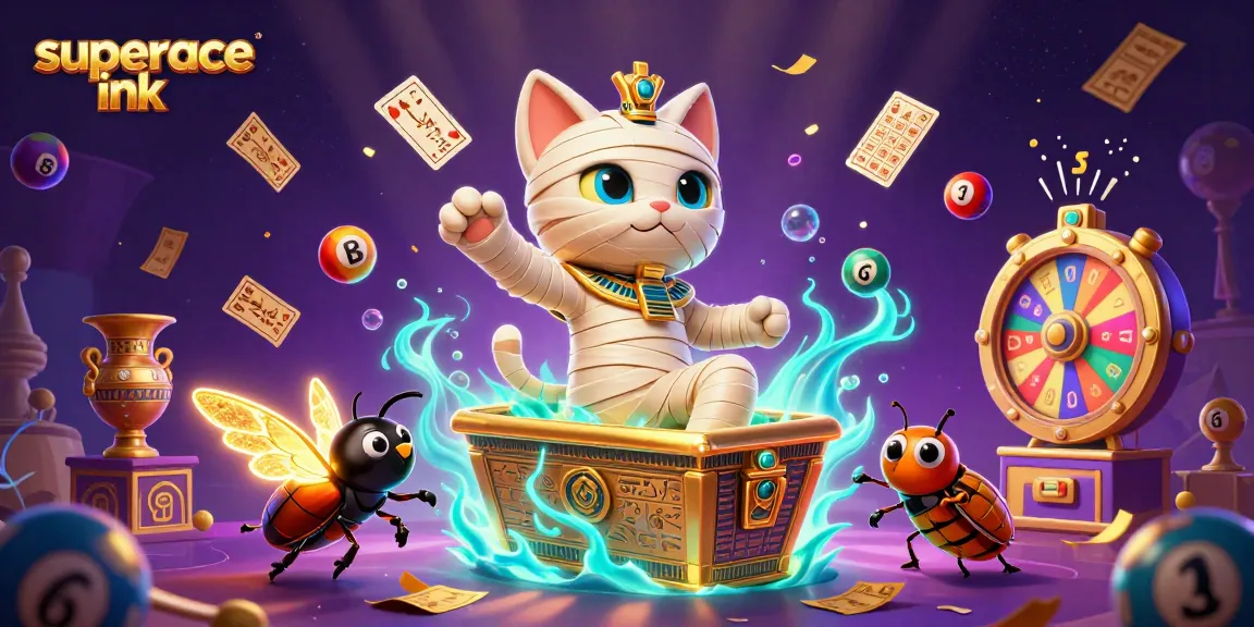 Experience massive wins at superace ink with a dynamic casino scene featuring a mummy cat and bonuses.